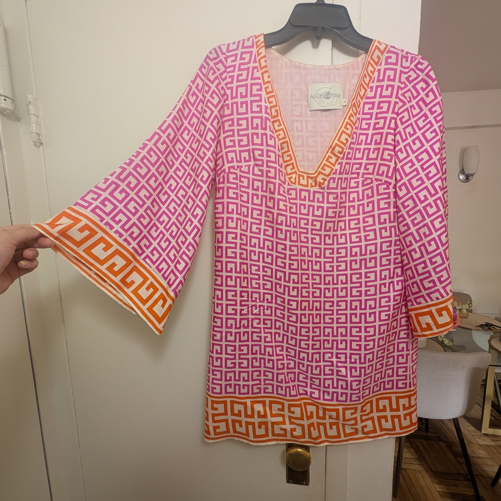 Alice & Trixie Pink and Orange Geometric Mini Dress